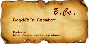 Bogdán Csombor névjegykártya