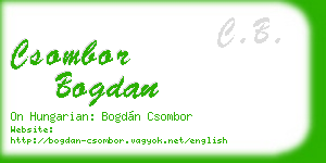 csombor bogdan business card